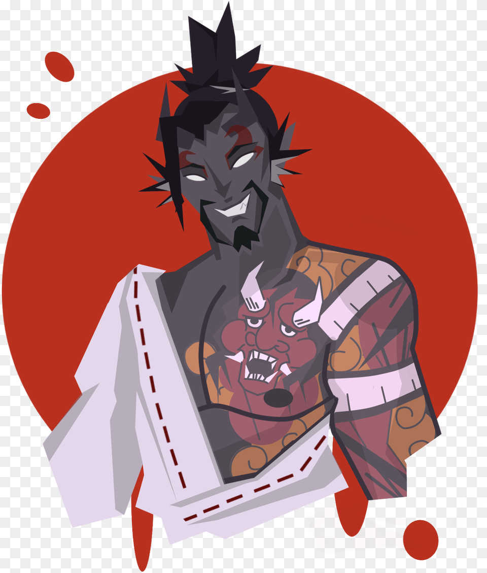 As Requested A Demon Hanzo Just In Time For Overwatch Cartoon, Adult, Male, Man, Person Png