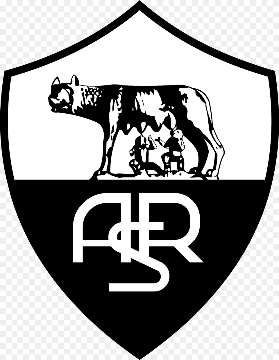 As Roma Logo White Logo Football Club, Stencil, Person, Baby, Animal Png Image