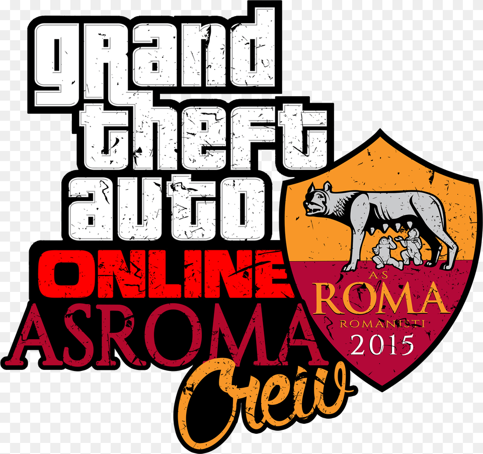 As Roma Romanisti Crew Official Gta Online Tangerang, Advertisement, Poster, Logo, Animal Png Image
