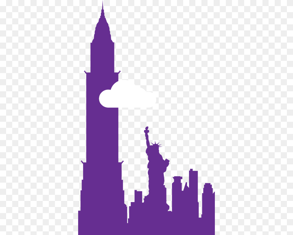 As Tall As The Empire State Building Statue Of Liberty Silhouette, Architecture, Purple, Lighting, Spire Free Transparent Png