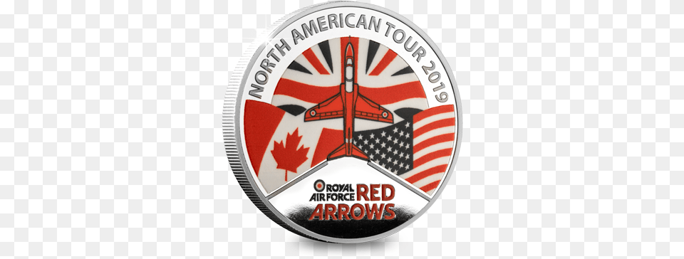 As We Unveil The Brand New Official Red Arrows North Red Arrows North American Tour Coin, Emblem, Symbol, Money Png