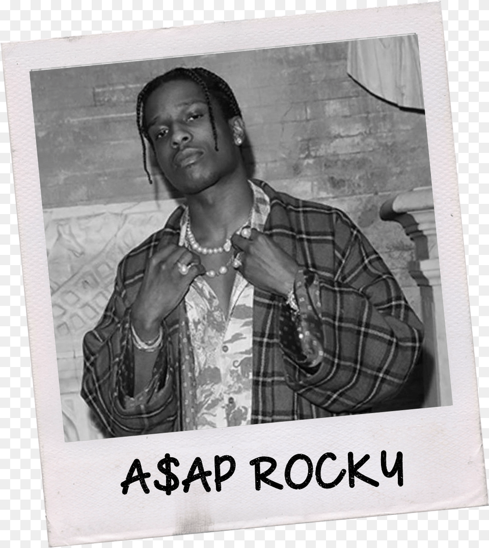 Asap Rocky U2013 Sarah Loves Data Black And White Asap Rocky Poster, Accessories, Photography, Person, Necklace Free Png Download