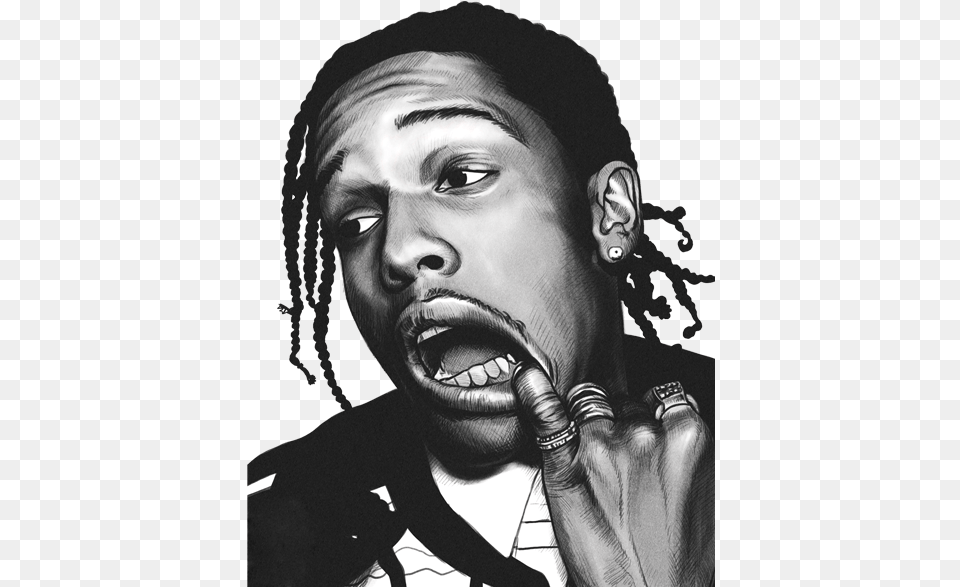 Asap Rocky Wallpaper Iphone Asap Rocky Black And White, Adult, Person, Woman, Female Free Png Download
