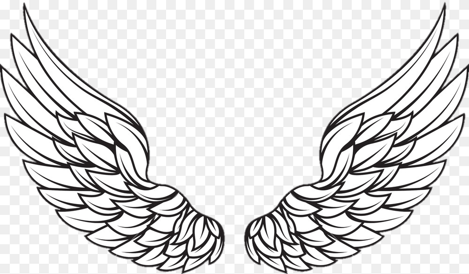 Asas De Anjo White Wings Vector, Emblem, Symbol, Blade, Dagger Png Image