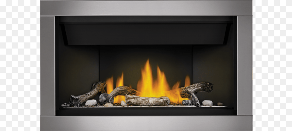 Ascent Linear 36 Shown With Stainless Steel Surround Napoleon Bl36nte Direct Vent Linear Gas Fireplace, Hearth, Indoors Free Transparent Png