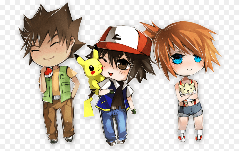 Ash And Misty Chibi, Book, Comics, Publication, Person Free Png Download
