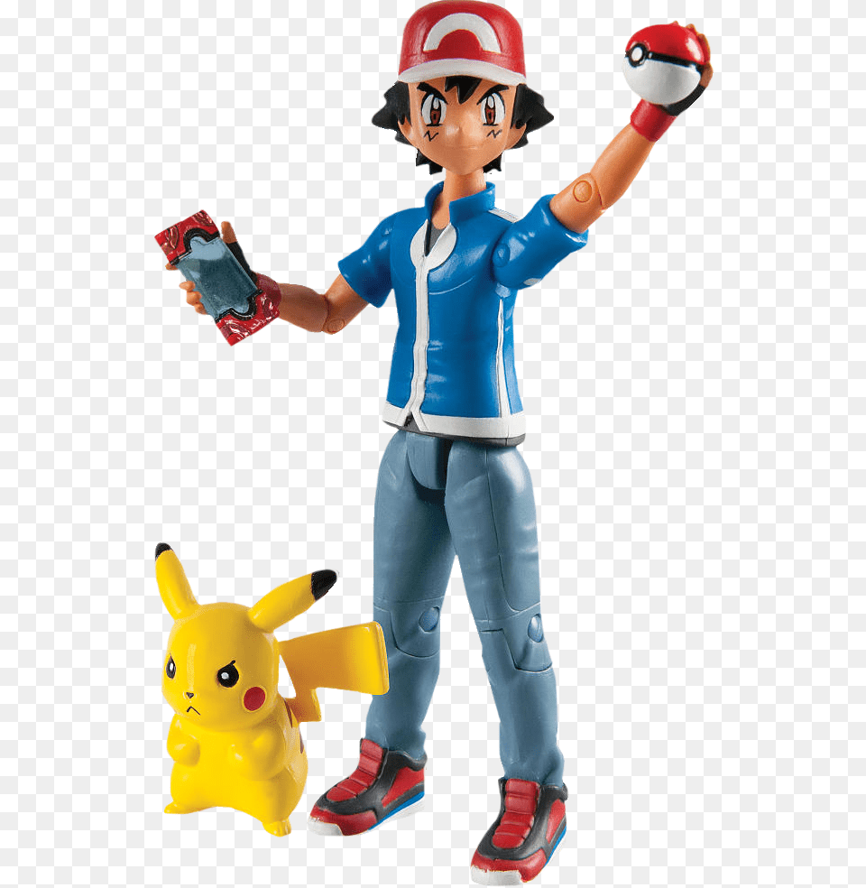 Ash And Pikachu Action 5 Figure Set Ash Action Figure Pokemon, Figurine, Boy, Child, Male Free Transparent Png