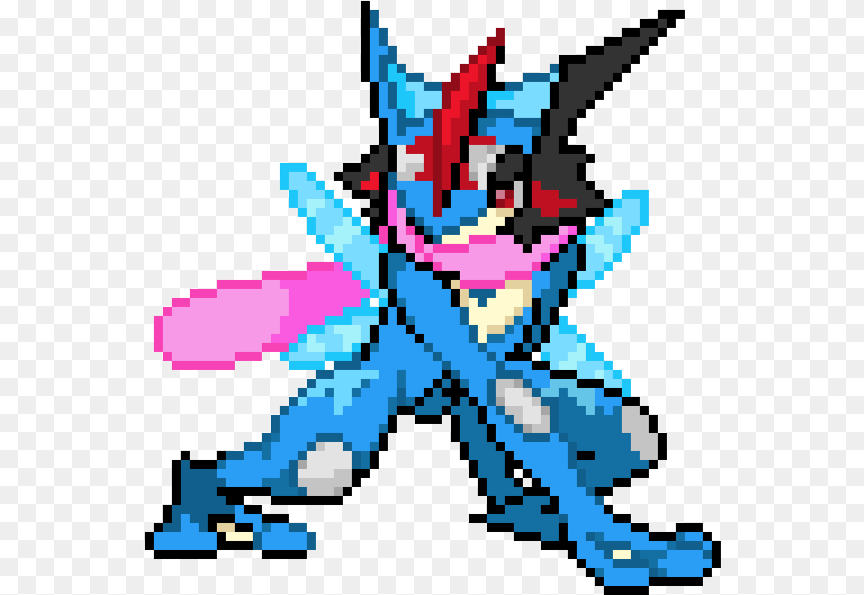 Ash Greninja Pixel Art, Book, Comics, Publication, Graphics Free Png Download