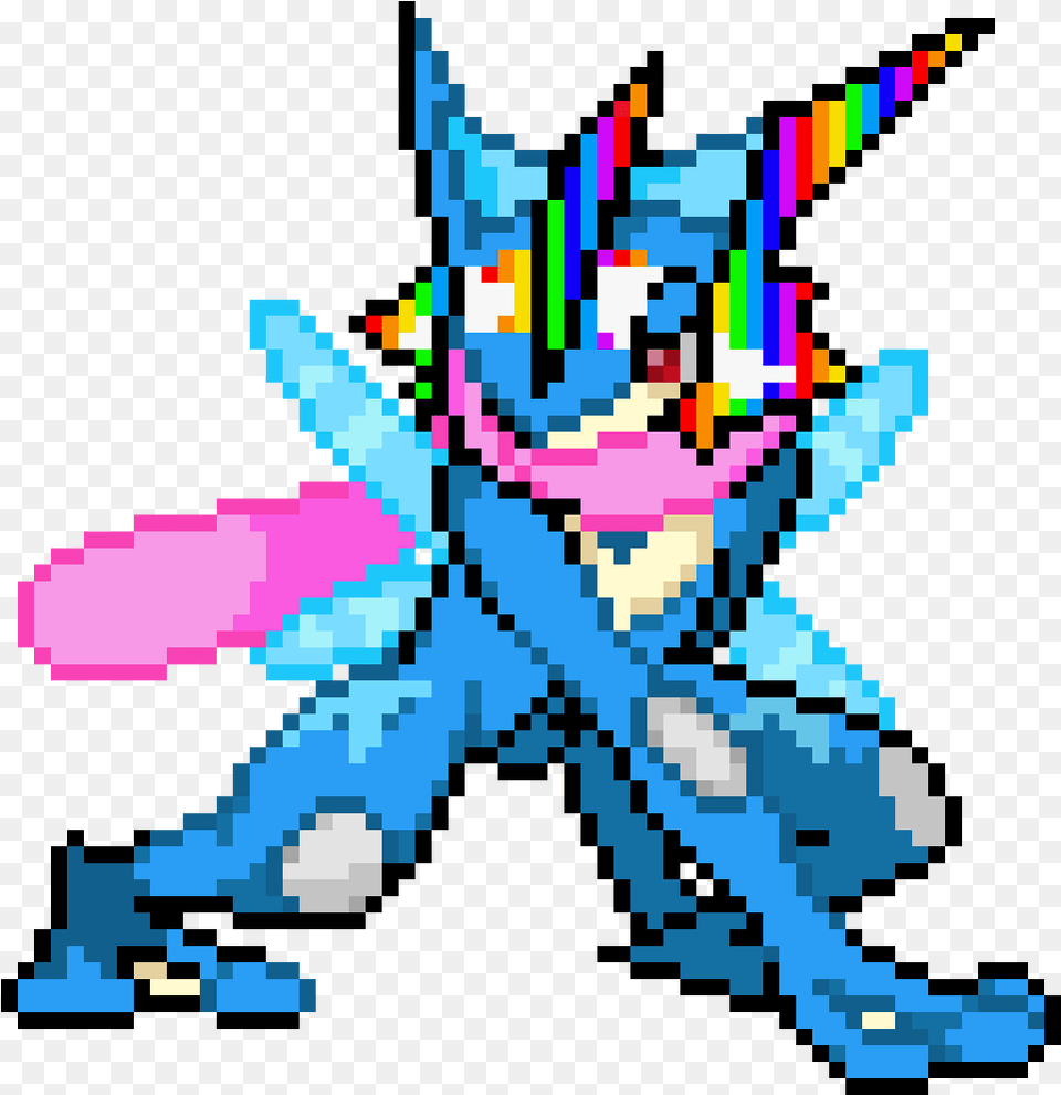 Ash Greninja Pixel Art Pokemon Ash Greninja Pixel Art, Graphics, Book, Comics, Publication Png Image