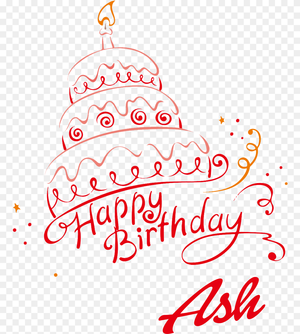 Ash Happy Birthday Vector Cake Name Happy Birthday Ash, Text Free Png Download