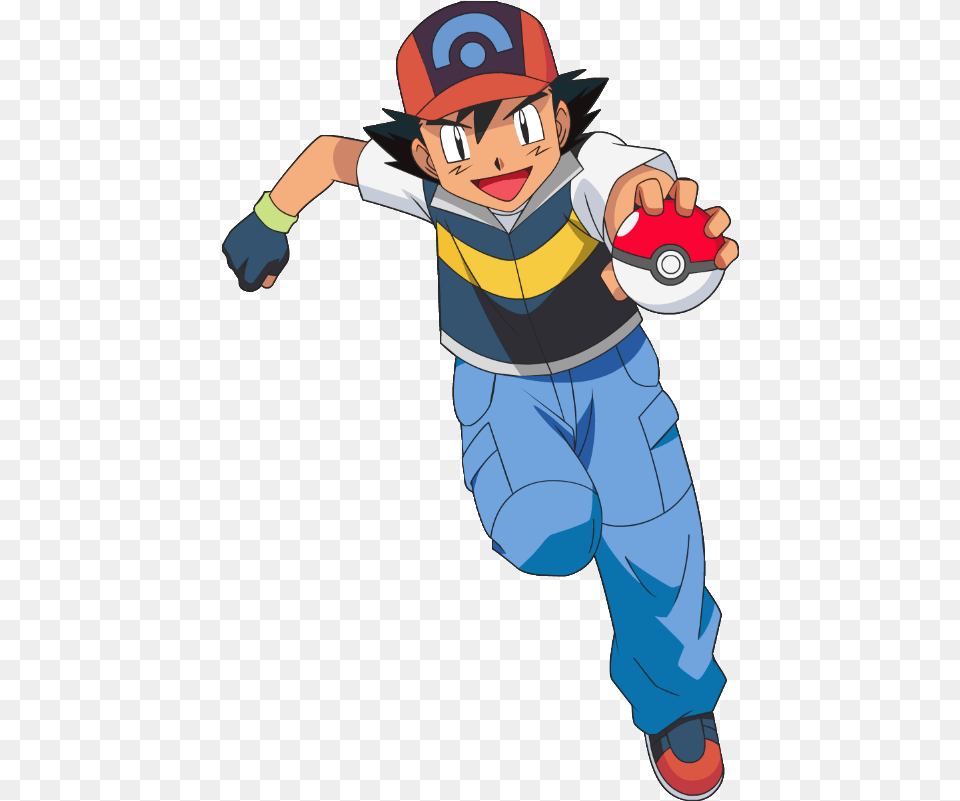 Ash Holding Pok Ball Ash Ketchum Holding Pokeball Full Pokemon Diamond And Pearl Ash, Baby, Person, Face, Head Png Image