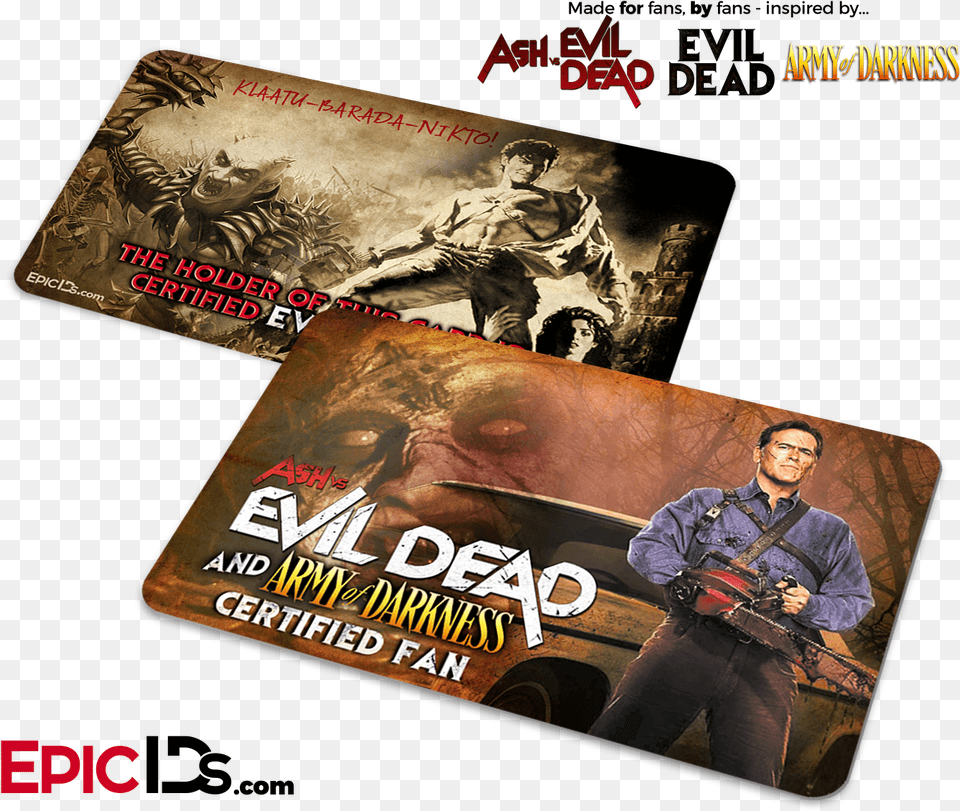 Ash Vs Evil Dead Amp Army Of Darkness Certified Fan Card Breakfast Club Inspired Brian Johnson Student Id, Adult, Person, Man, Male Png Image