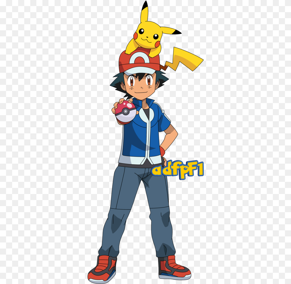 Ash Y Pikachu 03 By Adfpf1 Ash Xy, Boy, Person, Child, Male Free Transparent Png