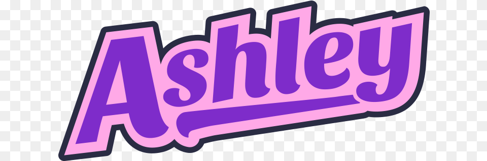 Ashley Retro Name Sign Graphic Design, Purple, Light, Logo, Text Free Transparent Png