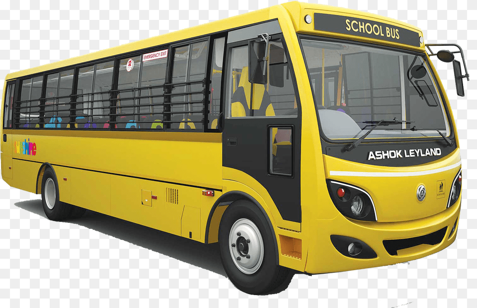 Ashok Leyland School Bus, Transportation, Vehicle, Machine, Wheel Free Png Download