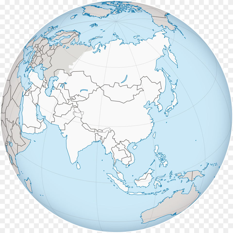 Asia On The Globe Asia Map, Astronomy, Outer Space, Planet, Sphere Png