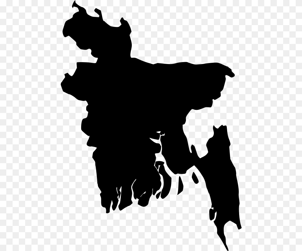Asia Silhouette At Getdrawings Bangladesh Map Vector, Gray Free Png