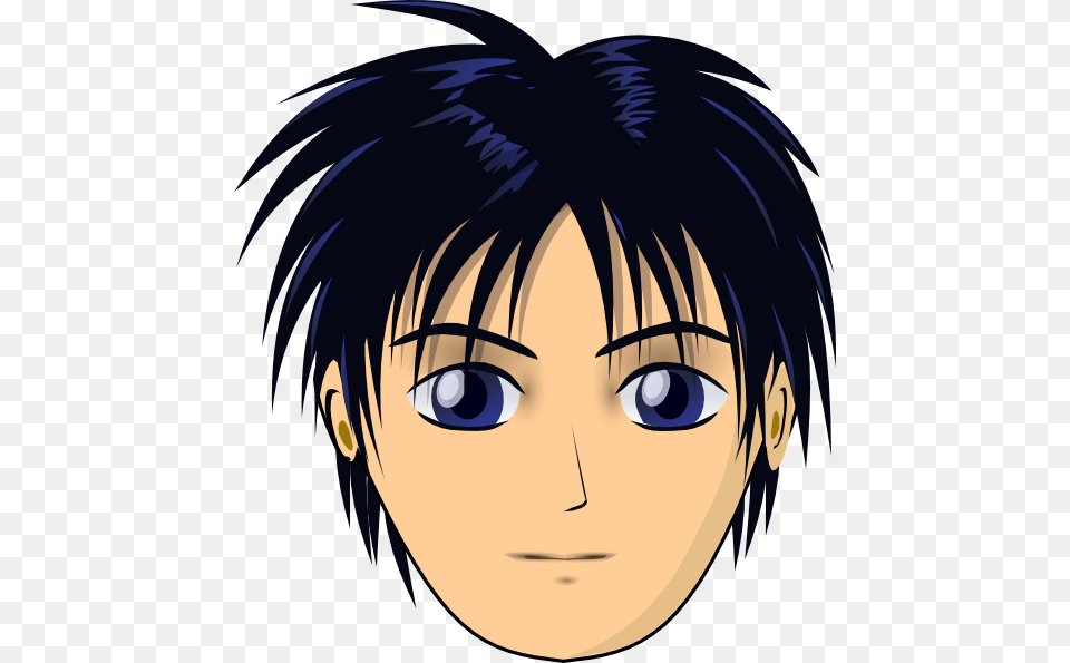 Asian Anime Boy Head Clip Art, Publication, Book, Comics, Adult Png Image