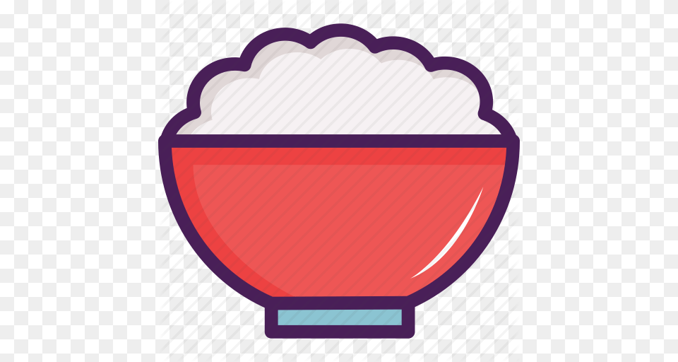 Asian Bowl Restaurant Rice Icon, Cream, Dessert, Food, Ice Cream Png Image