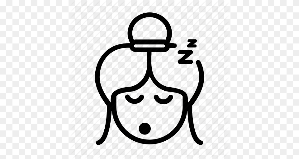 Asian Bun Bun Hair Kawaii Sleeping Snoozing Snoring Zzz Icon, Clothing, Hat, Bag Free Png