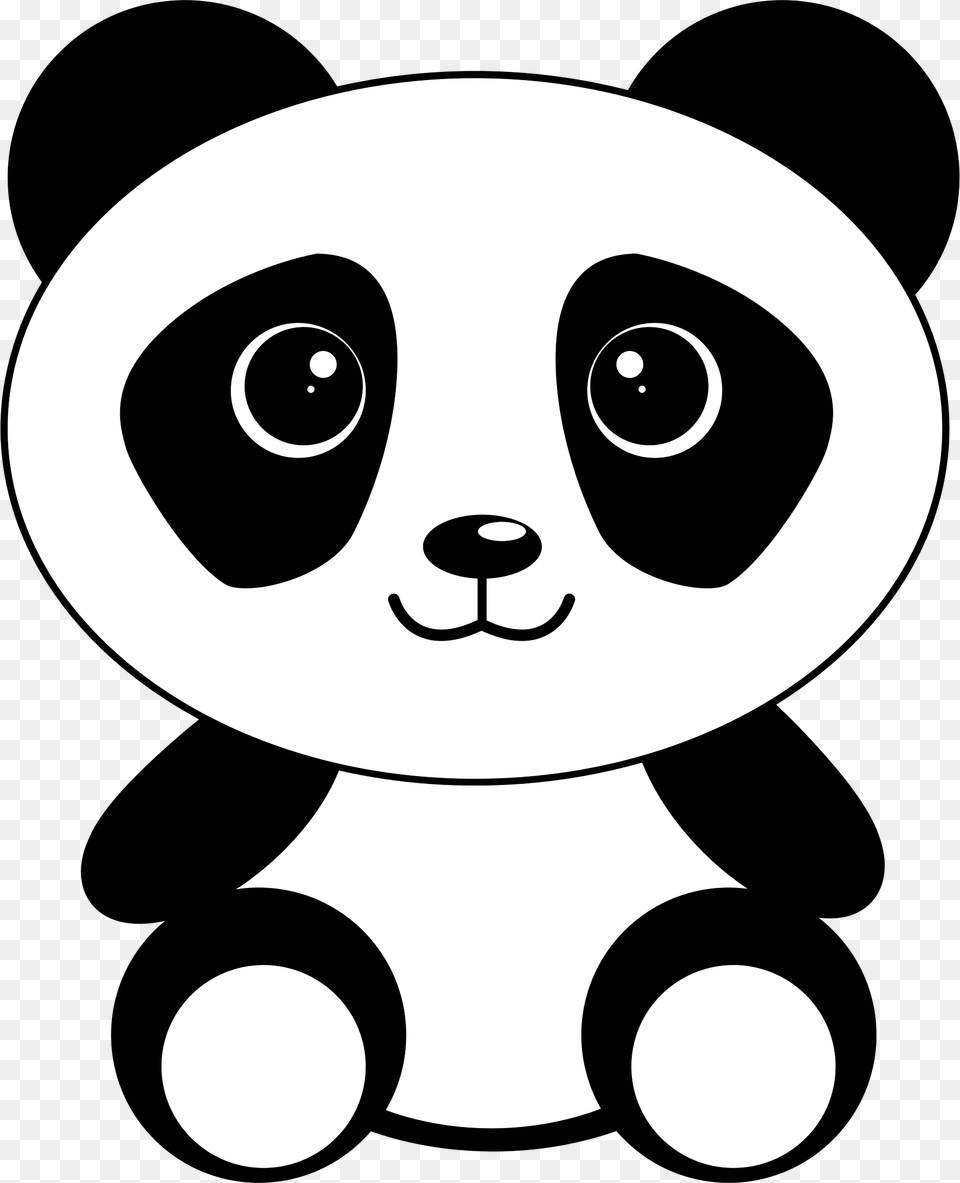 Asian Clipart Cute Panda, Stencil, Nature, Outdoors, Snow Free Png Download