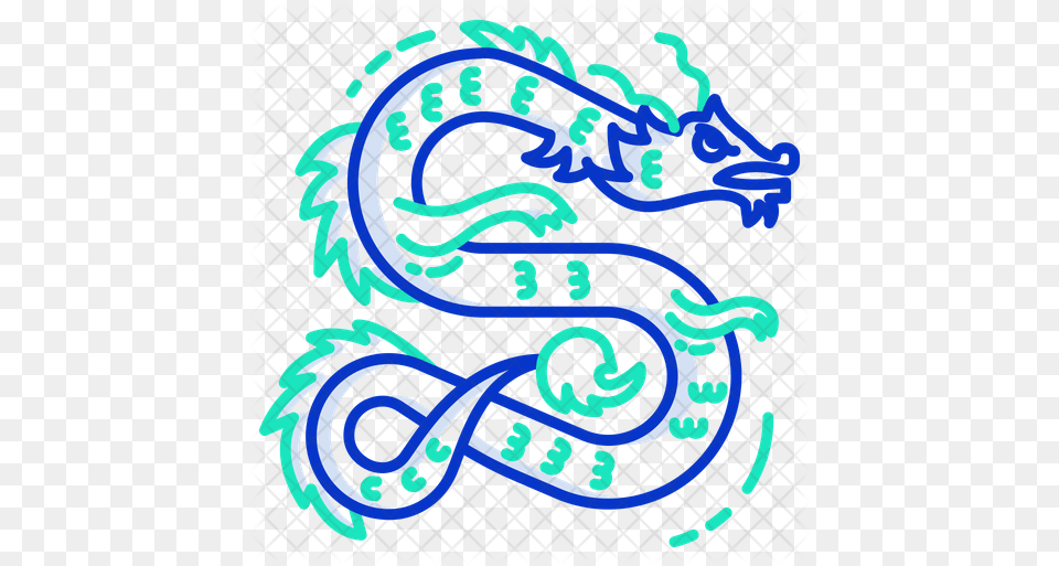 Asian Dragon Icon Of Colored Outline Clip Art, Pattern, Dynamite, Weapon Png Image
