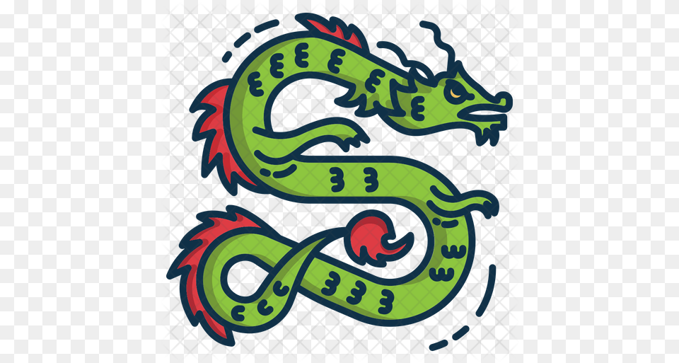 Asian Dragon Icon Of Colored Outline Illustration Free Transparent Png