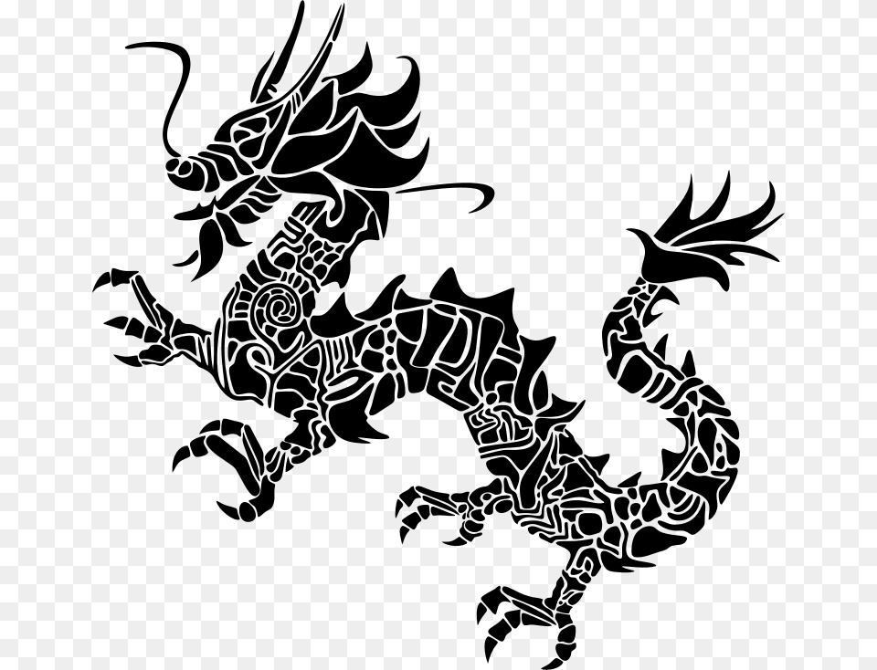 Asian Dragon Logo Clipart Vector Dragon Silhouette Dragon, Gray Free Png