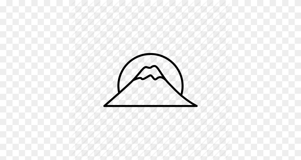 Asian Fuji Japanese Mount Mountain Sun Travel Icon, Triangle, Tent, Bag Free Png Download