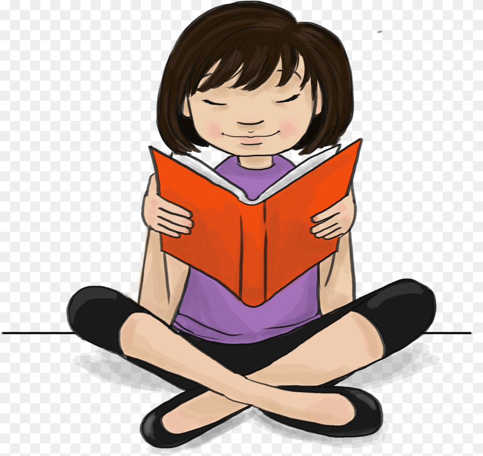 Asian Girl Read Cartoon, Book, Person, Publication, Reading Png Image