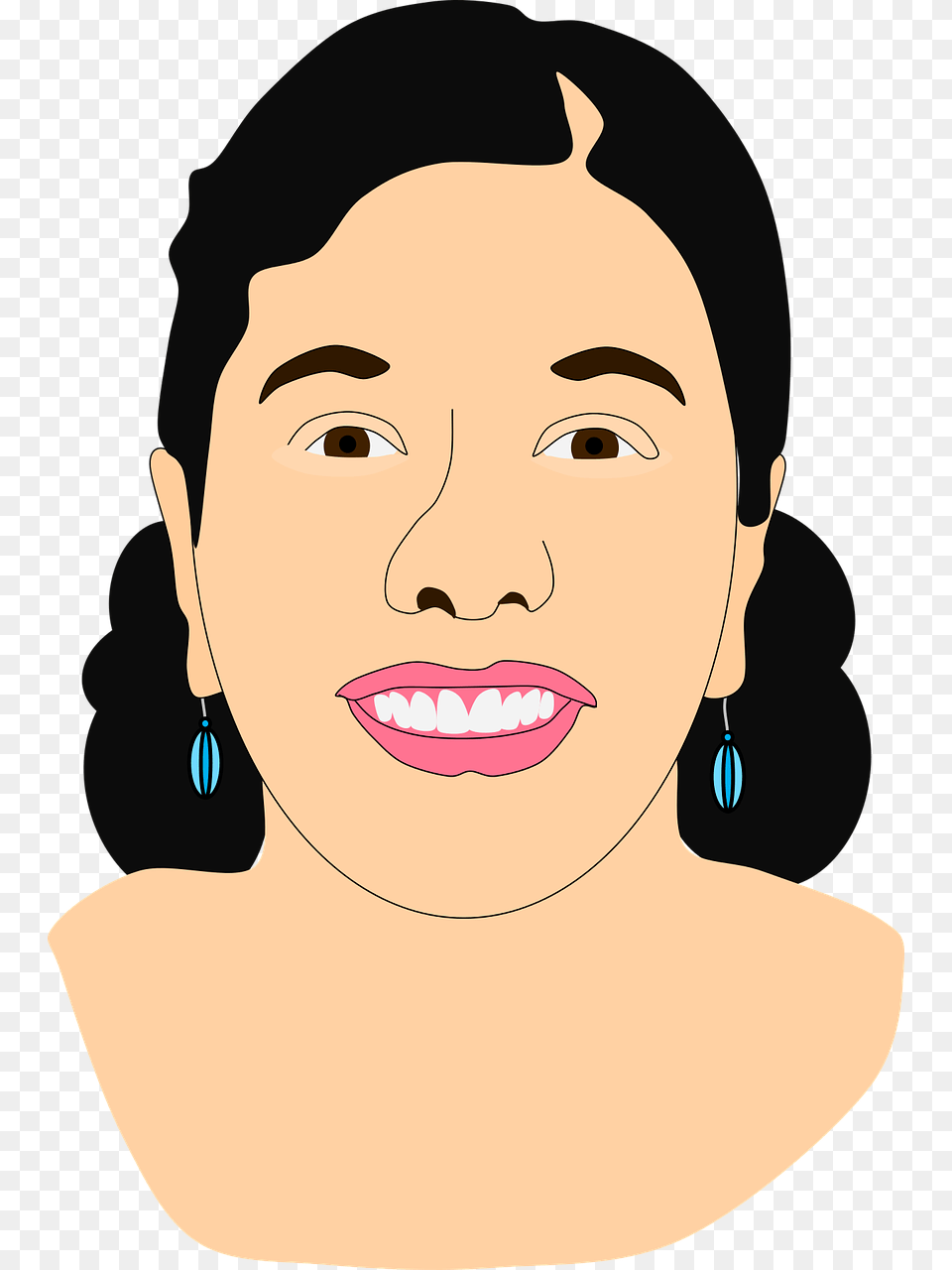 Asian Indian Face Indian Lady Indian Lady Face Clipart, Accessories, Earring, Jewelry, Adult Png Image