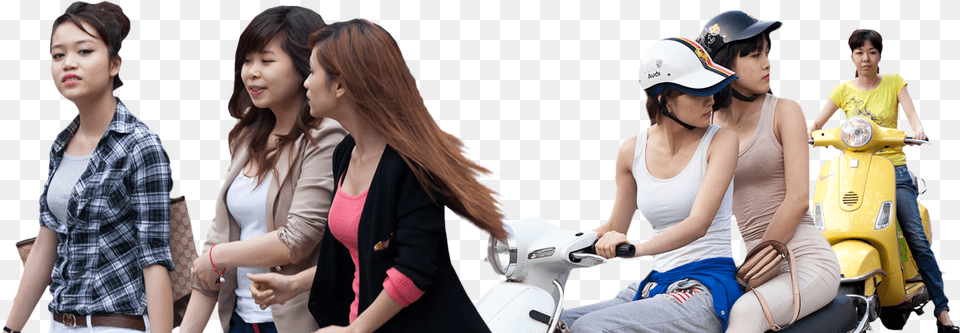 Asian People Clipart Freeuse Picsart Girl Hd, Motor Scooter, Vehicle, Transportation, Motorcycle Png