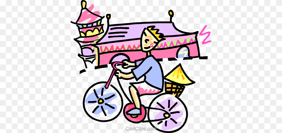 Asian Person Riding A Bicycle Royalty Vector Clip Art, Baby, Face, Head, Vehicle Png