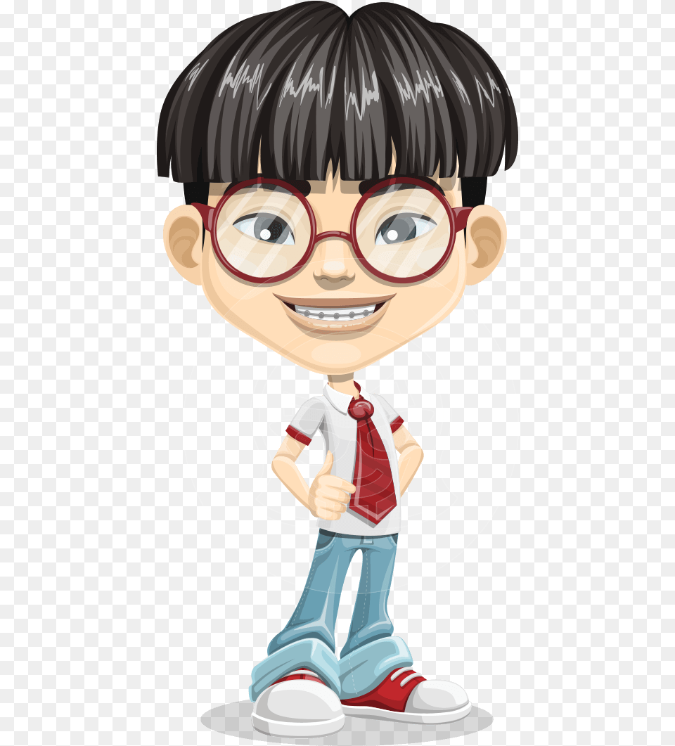 Asian School Boy Cartoon Vector Character Aka Jeng Chinese Boy Cartoon Characters, Book, Comics, Publication, Person Png