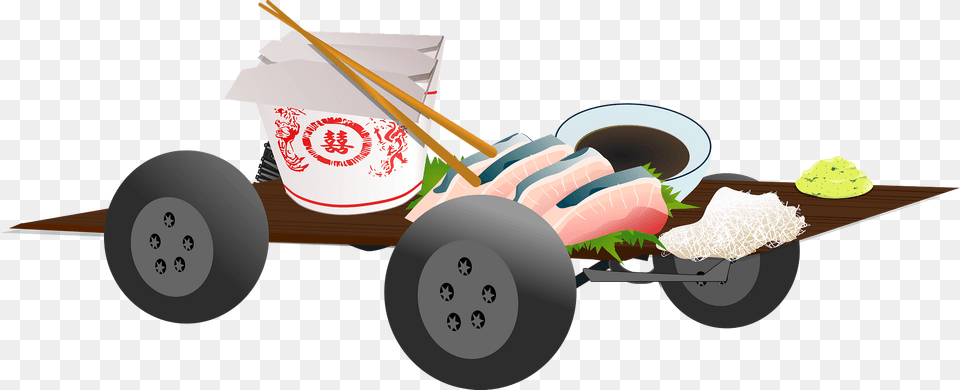 Asian Take Out Woofer Clipart, Wheel, Machine, Meal, Food Free Transparent Png