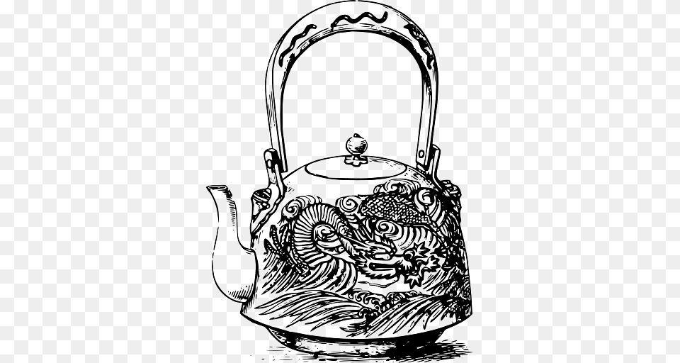 Asian Tea Pot With Dragon Design, Cookware, Pottery, Teapot, Accessories Free Png Download