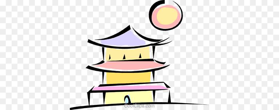 Asian Temple Royalty Vector Clip Art Illustration, Nature, Night, Outdoors, People Free Png Download