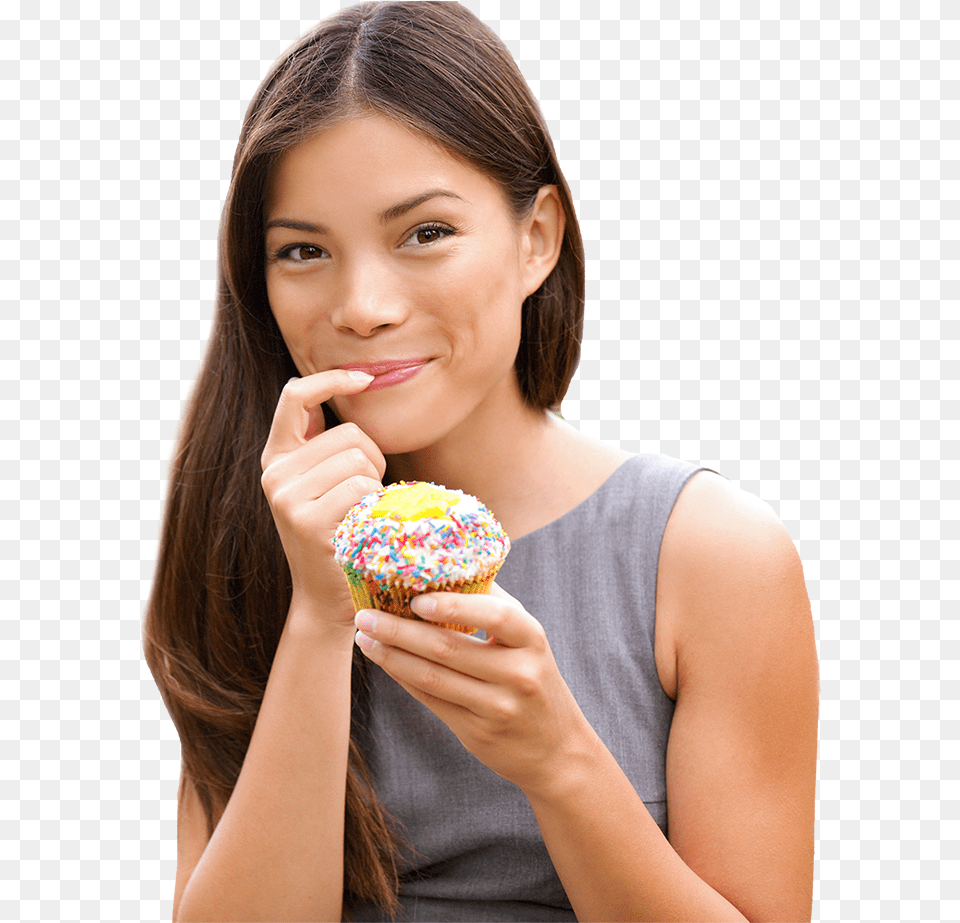Asian Woman Eating Sweet Cake Woman Eating Cake, Finger, Body Part, Person, Hand Free Transparent Png