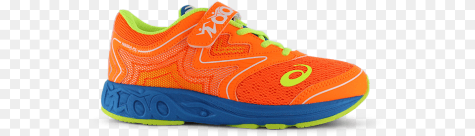 Asics Noosa Ps Kids Shocking Orange Flash Yellow Shoe, Clothing, Footwear, Running Shoe, Sneaker Free Png