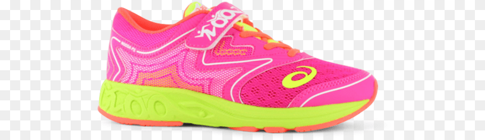 Asics Noosa Ps Kids Shocking Orange Flash Yellow Sneakers, Clothing, Footwear, Running Shoe, Shoe Png