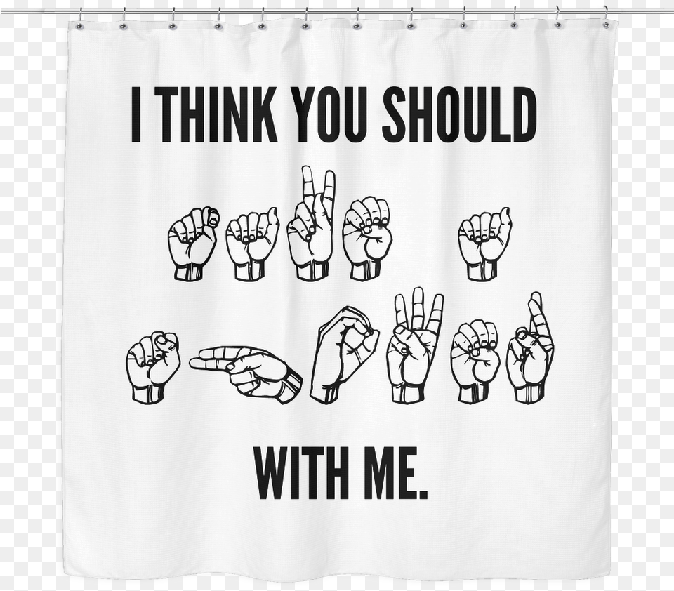 Asl Shower Curtain Download Sign Language, Person, Shower Curtain, Text Png Image