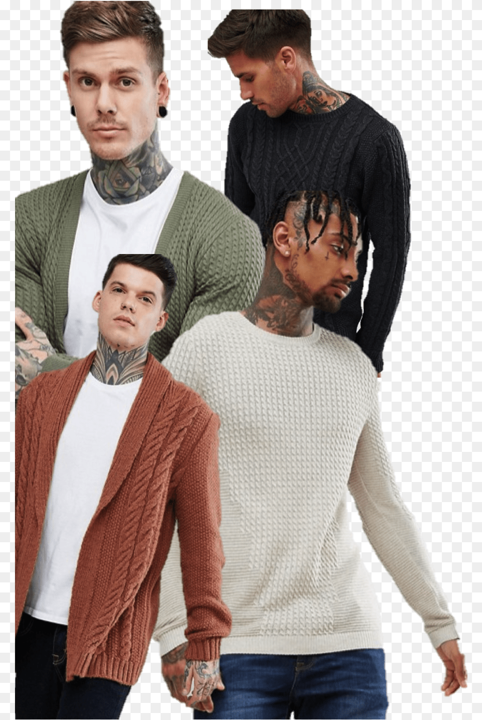 Asos Models Male Tattoos Download, Clothing, Sweater, Sleeve, Knitwear Png Image