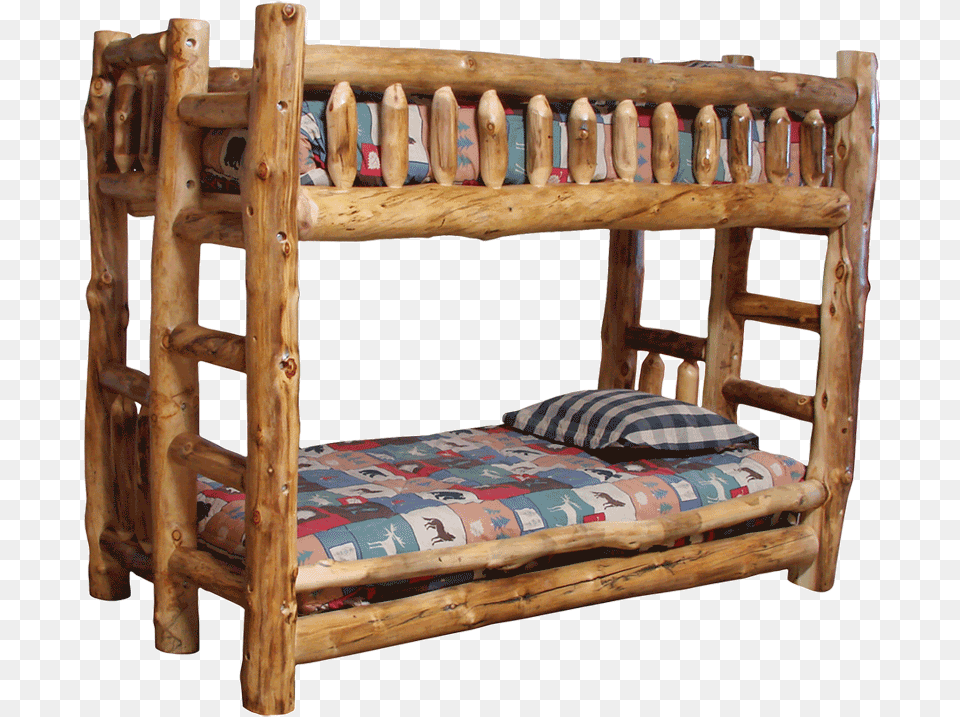 Aspen Log Bunk Bed Log Bunk Beds Twin Over Twin, Bunk Bed, Crib, Furniture, Infant Bed Png