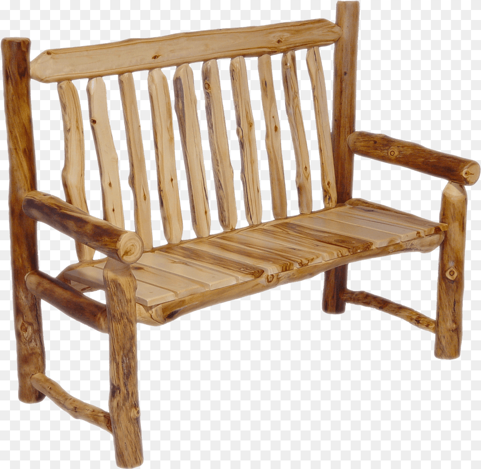 Aspen Log Captain S Chair Bench Outdoor Bench, Furniture, Crib, Infant Bed, Wood Png