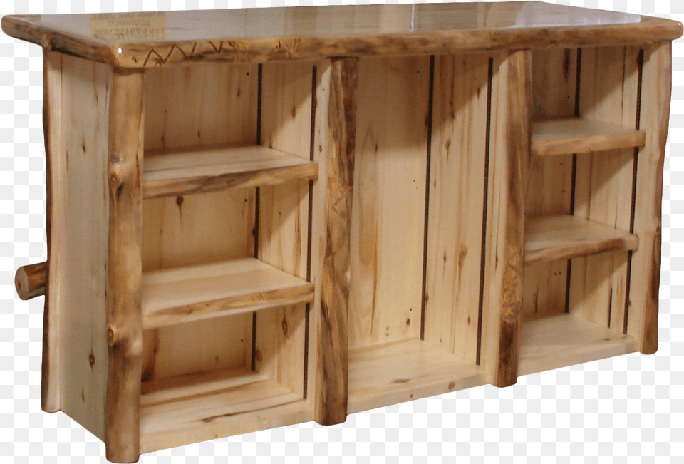 Aspen Log Open Bar Sideboard, Cabinet, Closet, Cupboard, Furniture Free Png Download