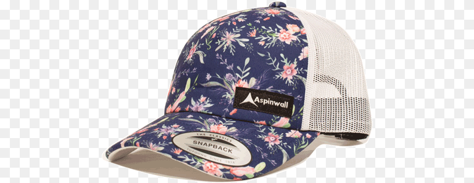 Aspinwall Floral Trademark Hat Trademark, Baseball Cap, Cap, Clothing Free Png