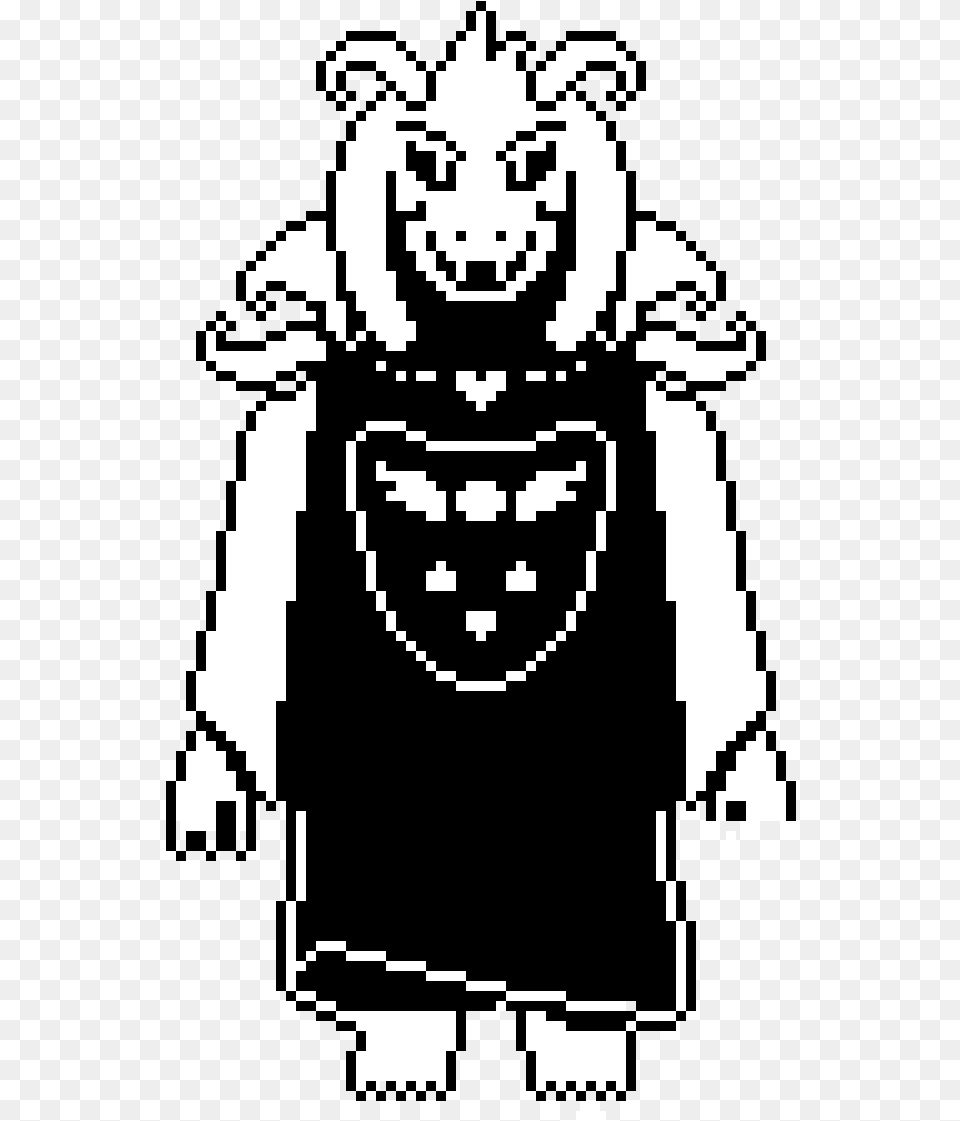 Asriel Dreemurr Undertale Asriel Dreemurr Pixel Art, Stencil, Qr Code Free Transparent Png