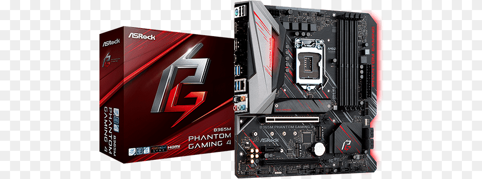 Asrock U003e B365m Phantom Gaming 4 Motherboard Asrock B365m Phantom Gaming 4, Computer Hardware, Electronics, Hardware, Computer Free Png Download