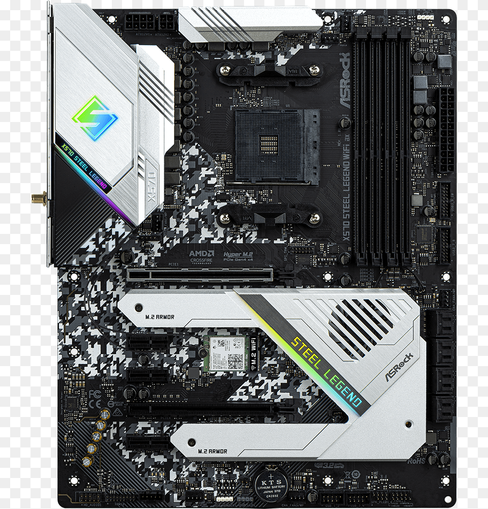 Asrock X570 Steel Legend, Computer Hardware, Electronics, Hardware, Computer Png Image