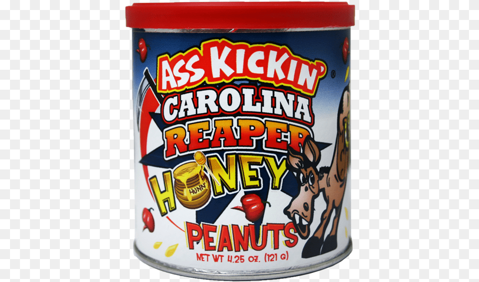 Ass Kickin Carolina Reaper Honey Peanuts Food, Can, Tin Png